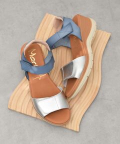 INTER-CHAUSSURES / インター ショシュール サンダル | 【MARILA】異素材コンビウエッジサンダル