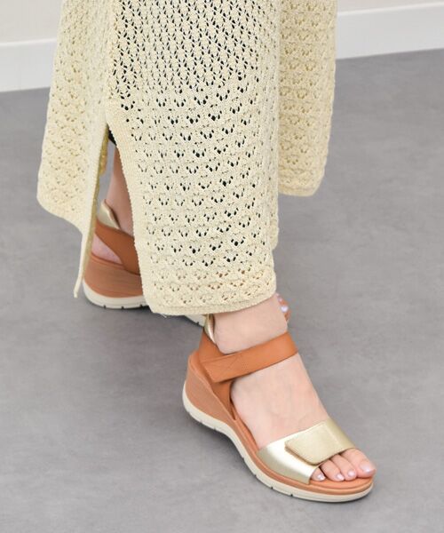 INTER-CHAUSSURES / インター ショシュール サンダル | 【MARILA】異素材コンビウエッジサンダル | 詳細8