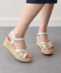 INTER-CHAUSSURES / インター ショシュール サンダル | 【MARILA】アンクルベルトジュートウエッジサンダル