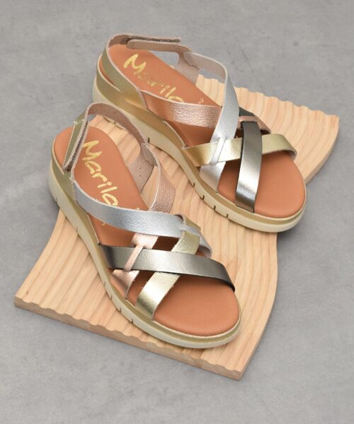 INTER-CHAUSSURES / インター ショシュール サンダル | 【MARILA】メタリックレザー厚底サンダル | 詳細9