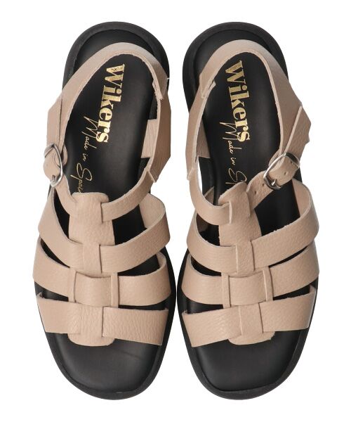 INTER-CHAUSSURES / インター ショシュール サンダル | 【WIKERS】ソフトスクエアトウ厚底グルカサンダル（ベージュ）