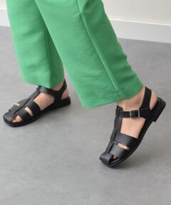 【Oh my Sandals】スクエアトウフラットグルカサンダル