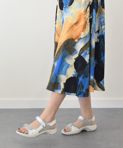 INTER-CHAUSSURES / インター ショシュール サンダル | 【IMAC】異素材コンビベルクロスポーツサンダル（ホワイト）