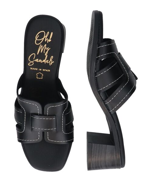 INTER-CHAUSSURES / インター ショシュール サンダル | 【Oh my Sandals】チャンキーヒールレザーサンダル | 詳細7