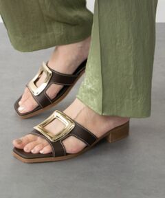 INTER-CHAUSSURES / インター ショシュール サンダル | 【Oh my Sandals】メタルバックルローヒールミュールサンダル