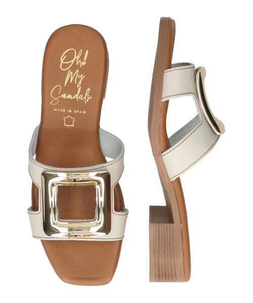 INTER-CHAUSSURES / インター ショシュール サンダル | 【Oh my Sandals】メタルバックルローヒールミュールサンダル | 詳細7