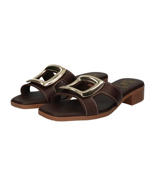 INTER-CHAUSSURES / インター ショシュール サンダル | 【Oh my Sandals】メタルバックルローヒールミュールサンダル | 詳細10