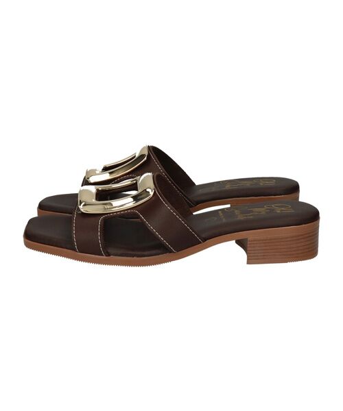 INTER-CHAUSSURES / インター ショシュール サンダル | 【Oh my Sandals】メタルバックルローヒールミュールサンダル | 詳細11