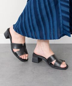 INTER-CHAUSSURES / インター ショシュール サンダル | 【Oh my Sandals】チャンキーヒールレザーミュールサンダル