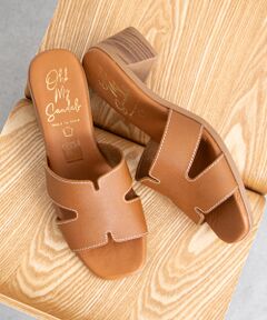 INTER-CHAUSSURES / インター ショシュール サンダル | 【Oh my Sandals】チャンキーヒールレザーミュールサンダル