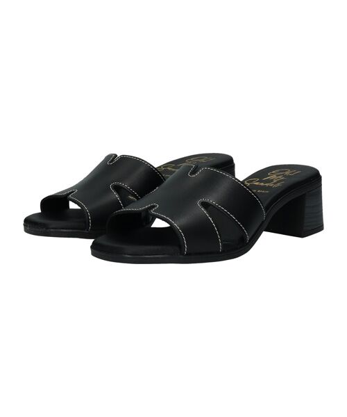 INTER-CHAUSSURES / インター ショシュール サンダル | 【Oh my Sandals】チャンキーヒールレザーミュールサンダル | 詳細1