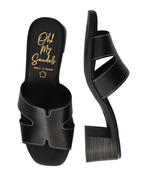 INTER-CHAUSSURES / インター ショシュール サンダル | 【Oh my Sandals】チャンキーヒールレザーミュールサンダル | 詳細7