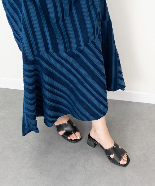INTER-CHAUSSURES / インター ショシュール サンダル | 【Oh my Sandals】チャンキーヒールレザーミュールサンダル | 詳細8
