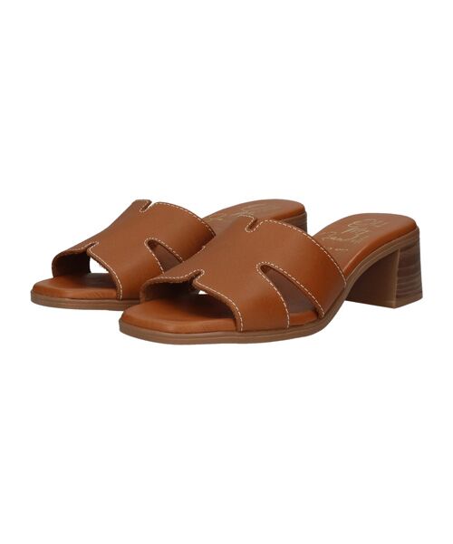 INTER-CHAUSSURES / インター ショシュール サンダル | 【Oh my Sandals】チャンキーヒールレザーミュールサンダル | 詳細10
