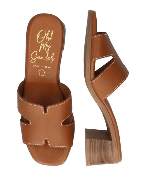 INTER-CHAUSSURES / インター ショシュール サンダル | 【Oh my Sandals】チャンキーヒールレザーミュールサンダル | 詳細16