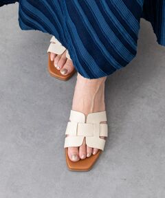 INTER-CHAUSSURES / インター ショシュール サンダル | 【Oh my Sandals】ローヒールレザーミュールサンダル