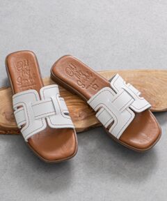 INTER-CHAUSSURES / インター ショシュール サンダル | 【Oh my Sandals】ステッチフラットミュールサンダル