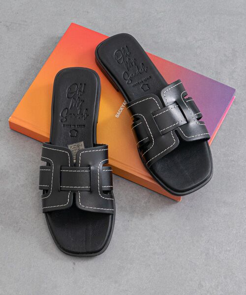 INTER-CHAUSSURES / インター ショシュール サンダル | 【Oh my Sandals】ステッチフラットミュールサンダル | 詳細10