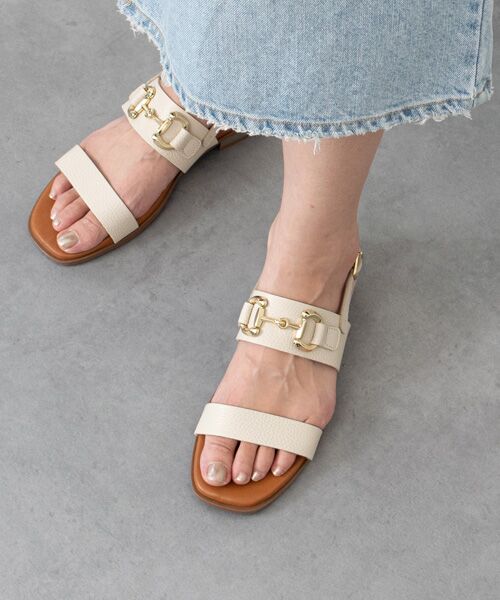 INTER-CHAUSSURES / インター ショシュール サンダル | 【Oh my Sandals】ローヒールバックバンドビットサンダル（ホワイト）