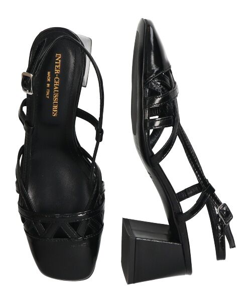 INTER-CHAUSSURES / インター ショシュール パンプス | 【INTER-CHAUSSURES】スクエアトウチャンキーヒールバックバンド | 詳細7