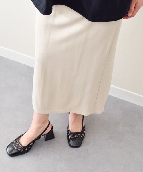 INTER-CHAUSSURES / インター ショシュール パンプス | 【INTER-CHAUSSURES】スクエアトウチャンキーヒールバックバンド | 詳細8