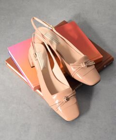 INTER-CHAUSSURES / インター ショシュール パンプス | 【INTER-CHAUSSURES】スクエアトウチャンキーヒールバックバンド