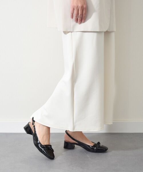 INTER-CHAUSSURES / インター ショシュール パンプス | 【INTER-CHAUSSURES】スクエアトウチャンキーヒールバックバンド | 詳細8