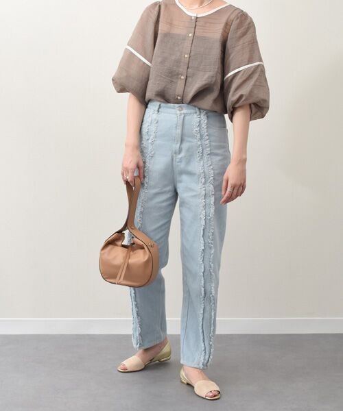 INTER-CHAUSSURES / インター ショシュール パンプス | 【INTER-CHAUSSURES】異素材コンビオープントウパンプス | 詳細9