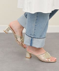 INTER-CHAUSSURES / インター ショシュール サンダル | 【INTER-CHAUSSURES】ラウンドトウフレアヒールノットサンダル