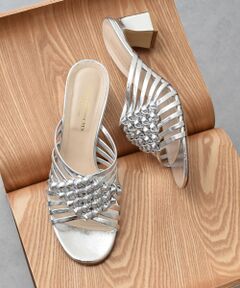 INTER-CHAUSSURES / インター ショシュール サンダル | 【INTER-CHAUSSURES】ラウンドトウフレアヒールノットサンダル