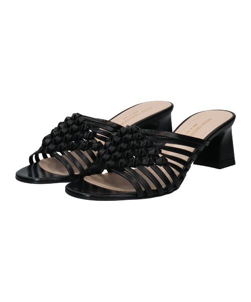 INTER-CHAUSSURES / インター ショシュール サンダル | 【INTER-CHAUSSURES】ラウンドトウフレアヒールノットサンダル | 詳細1