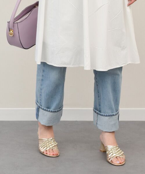 INTER-CHAUSSURES / インター ショシュール サンダル | 【INTER-CHAUSSURES】ラウンドトウフレアヒールノットサンダル | 詳細17