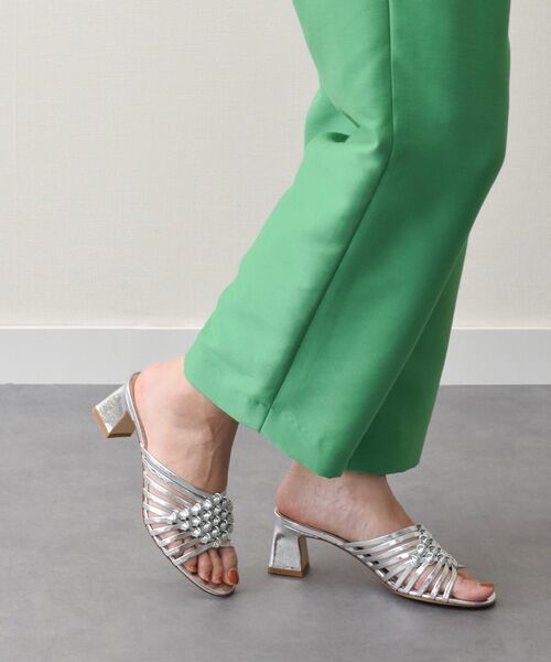 INTER-CHAUSSURES / インター ショシュール サンダル | 【INTER-CHAUSSURES】ラウンドトウフレアヒールノットサンダル | 詳細26