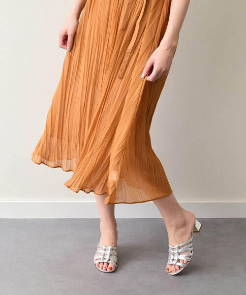 INTER-CHAUSSURES / インター ショシュール サンダル | 【INTER-CHAUSSURES】ラウンドトウノットミュールサンダル（シルバー）