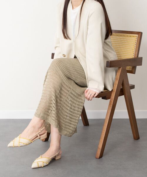 INTER-CHAUSSURES / インター ショシュール パンプス | 【INTER-CHAUSSURES】ポインテッドトウローヒールバックバンド | 詳細18