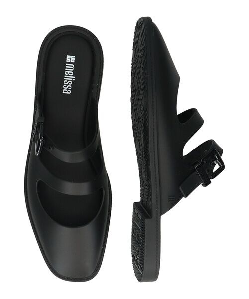 INTER-CHAUSSURES / インター ショシュール サンダル | 【Melissa】PVCダブルストラップミュールサンダル（ブラック）