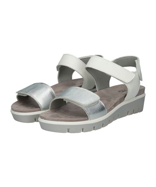 INTER-CHAUSSURES / インター ショシュール サンダル | 【IMAC】ラインストーンベルトフットベッドサンダル（シルバー）