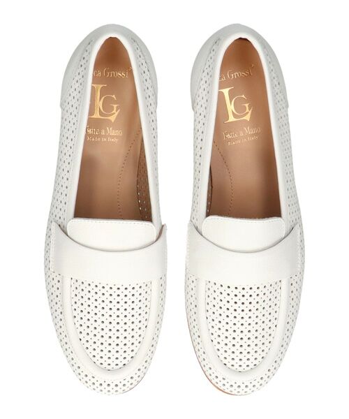 INTER-CHAUSSURES / インター ショシュール フラットシューズ | 【LUCA GROSSI】ラウンドトウパンチングレザーローファー | 詳細4