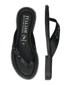 INTER-CHAUSSURES / インター ショシュール サンダル | 【ITALIAN SHOEMAKERS】レザートングフラットサンダル