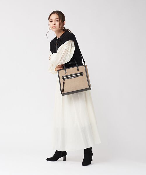 セール】 Carre/ファブリックフロントファスナ－2WAY BAG （トート