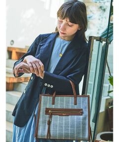 Carre/ファブリックフロントファスナ－2WAY BAG