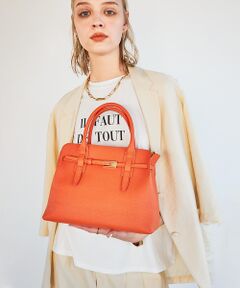 オレンジ レザー ハンドバッグ ショルダーバッグ（条件：オレンジ系）| ファッション通販