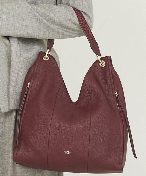 LOWELL Things / ロウェルシングス ショルダーバッグ | Valley/かがりレザーワンショルダー（ボルドー）