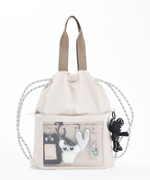 LOWELL Things/ロウェルシングス 【40周年】オシゴトナップサックトート【推し活】 アイボリー F LOWELL Things/ロウェルシングス 【40周年】オシゴトナップサックトート【推し活】 アイボリー F