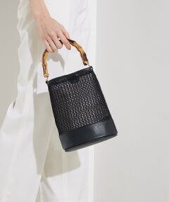 LOWELL Things / ロウェルシングス ハンドバッグ | ●SOUER/バンブーハンドルチュールバッグ