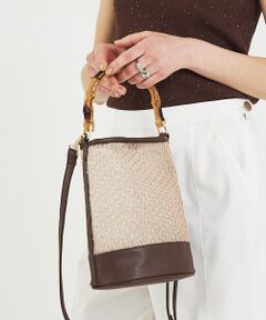 LOWELL Things / ロウェルシングス ハンドバッグ | ●SOUER/バンブーハンドルチュールバッグ