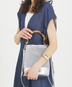 LOWELL Things / ロウェルシングス ハンドバッグ | ●SOUER/バンブーハンドルチュールバッグ