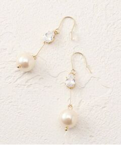 ITS'DEMO / イッツデモ ピアス・イヤリング | パール調ｘ石サガリピアス