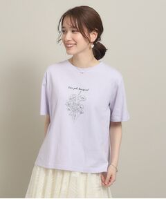 【シルエットゆったり】ブーケプリントTシャツ