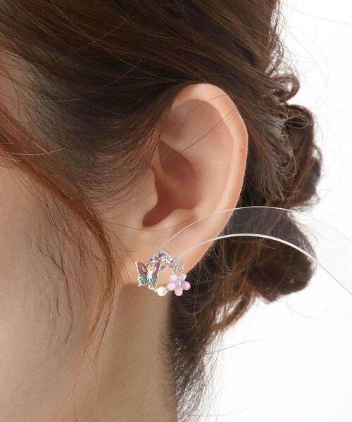 ITS'DEMO / イッツデモ ピアス・イヤリング | 蝶花ぐるりピアス | 詳細4